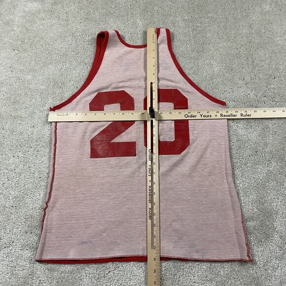 VTG 70s Basketball Jersey Mens M Basketball Practice Retro Double Face Cotton - Picture 6 of 10